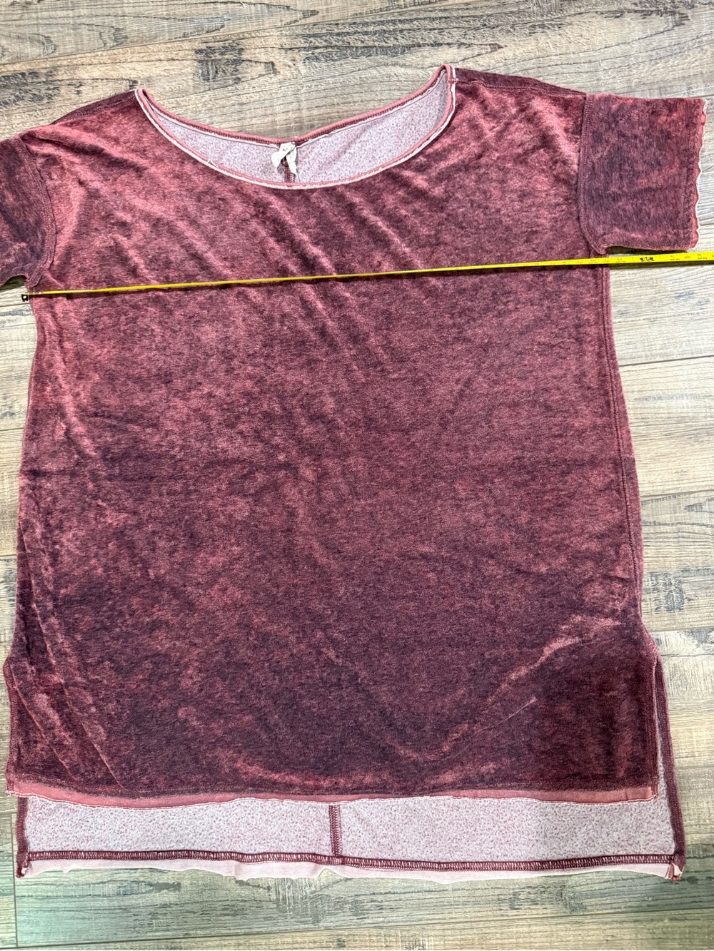 Urban Outfitters Washed Burgundy Short Sleeve Tee